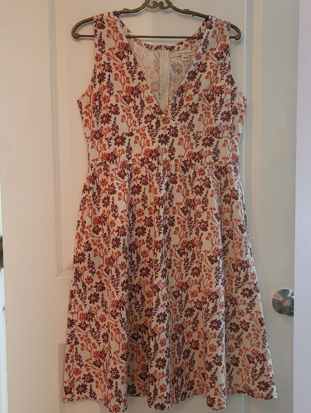 Vintage Revival Block Print Floral Dress.